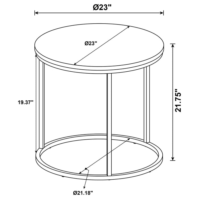 Arrize - Round Side End Table - Pine Wood Furniture Max