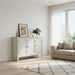 3 Door Buffet Cabinet With Adjustable Shelves - Matte White / Grayish Home Essentials