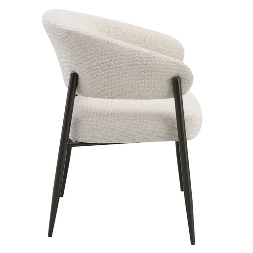 Jirina - Chenille Arm Chair With Metal Legs (Set of 2) - Beige & Black ACME