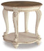 Realyn - Round End Table - White / Brown Signature Design by Ashley®