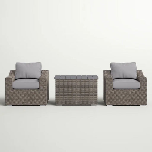 2 Person Seating Group With Cushions Ideal For Cozy Outdoor Gatherings - Gray / Gray Mix LSI Patio Furniture