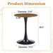 Round Dining Table With Thickened Engineered Wood Top And Metal Pedestal, 23.6" Diameter For Kitchen, Living Room, Or Small Spaces Home Essentials