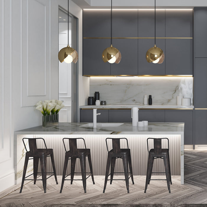 Rayne - Curved Back Metal Stool (Set of 2) Simpli-Home