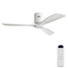 52" Flush Mount Ceiling Fan With Remote, No Light, 3 Blades, 6 Speed DC Motor For Indoor Patio - White Daily Nest