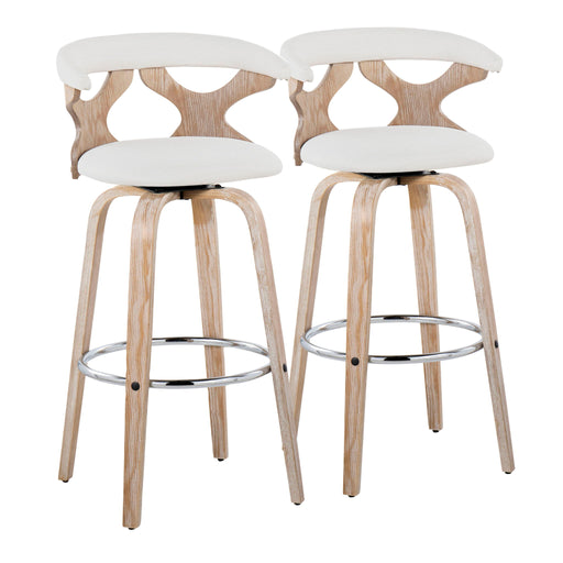 Gardenia - Contemporary Fixed Height Barstool With Swivel With Round Footrest (Set of 2) Lumi Source