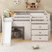 Modern Low Loft Bed With Slide, 3 Storage Drawers, And 2 Doors Hearth and Haven