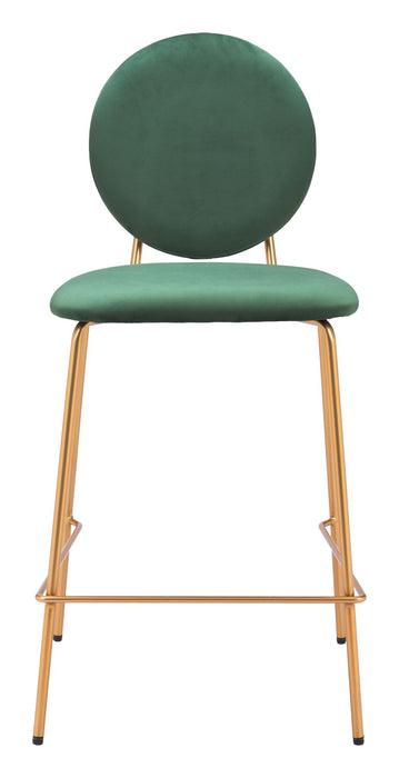 Odessa - Counter Stool (Set of 2) - Green / Gold Zuo Modern