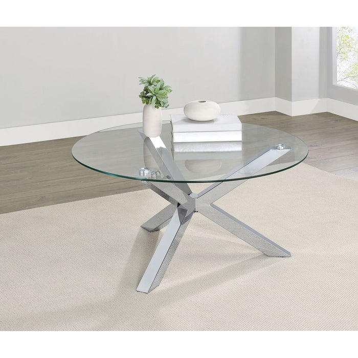 Round Top Coffee Table - Chrome Furniture Max