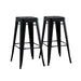 Backless Lightweight Bar Stools (Set of 2) - Black Home Essentials