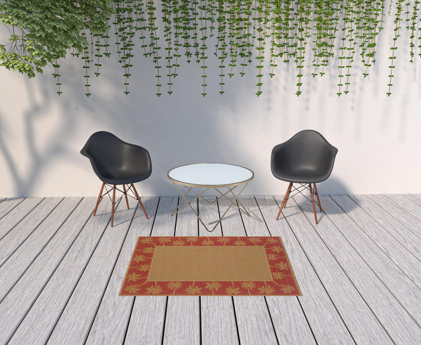 4' X 6' Stain Resistant Indoor & Outdoor Area Rug - Beige