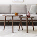 Center Table Low Table 100% Solid Oak Wood Top Plate Desk Pebble Shaped Natural Wooden Coffee Table - Walnut Home Essentials