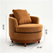 Rotatable Round Barrel Accent Chair With Adjustable Headrest - Orange / Dark Brown Home Essentials