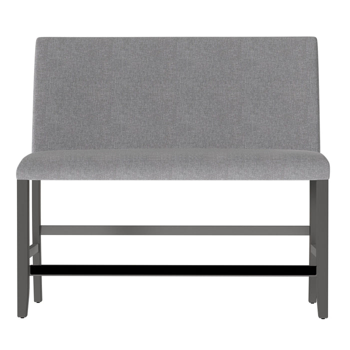 Glimm - Upholstered Bench With Back - Gray