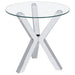 Alexa - Round Tempered Glass Top End Table - Chrome Furniture Max