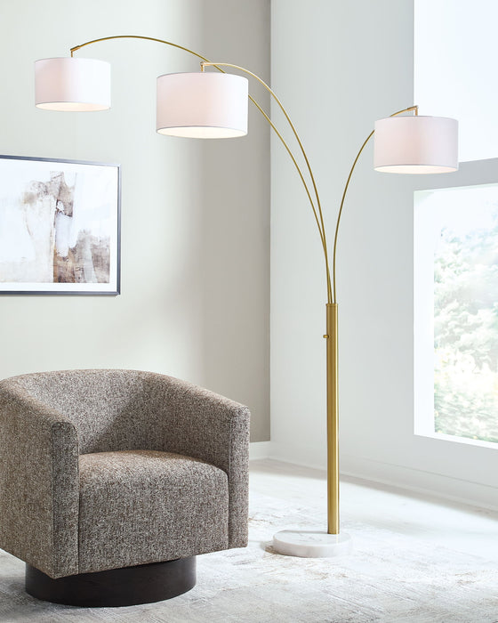 Valo - Metal Arc Lamp - Gold Finish Signature Design by Ashley®