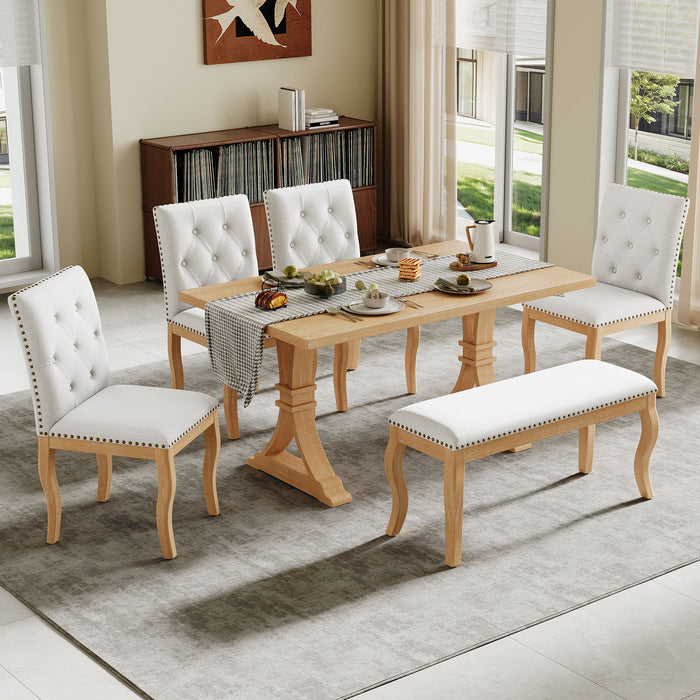 Dining Set With Bench, 6 Piece Hearth and Haven
