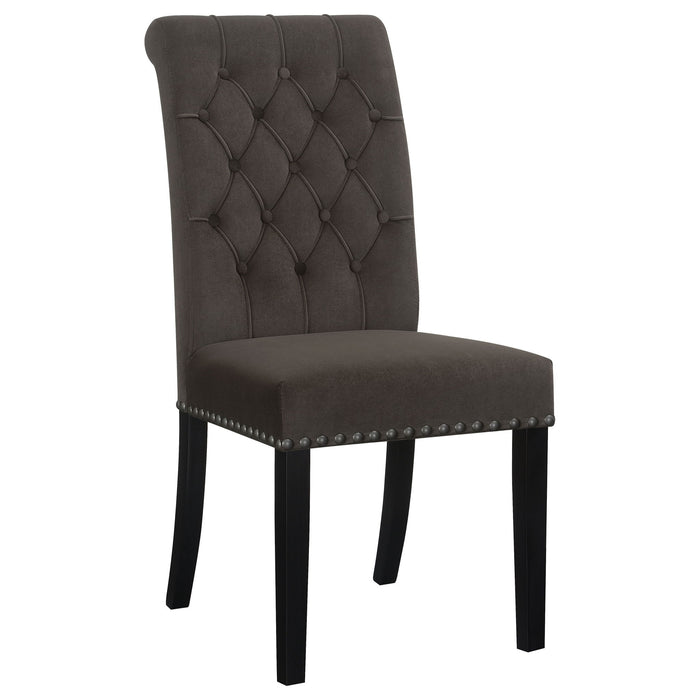 Side Chairs With Tufting Nailhead Trim (Set of 2) - Brown Furniture Max