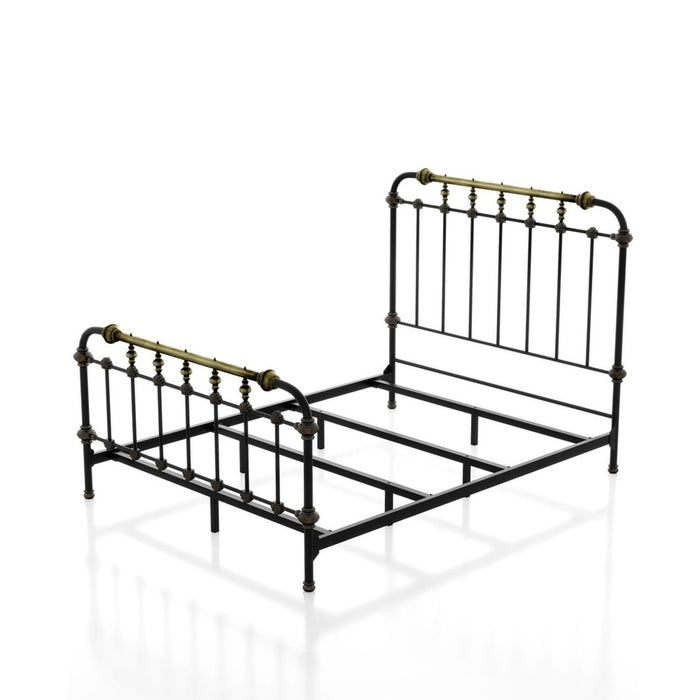 Transitional Style Bed With Accents