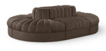 Rummi - Oval Velvet Performance Fabric Upholstered 6 Piece Modular Sectional Meridian Furniture