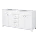 Bathroom Vanity Cabinet Only, 3 Drawers & 4 Doors & Double Layer Shelves - White Noble House