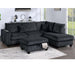 Modern Style Sectional Set With USB Port, Storage Ottoman Home Essentials