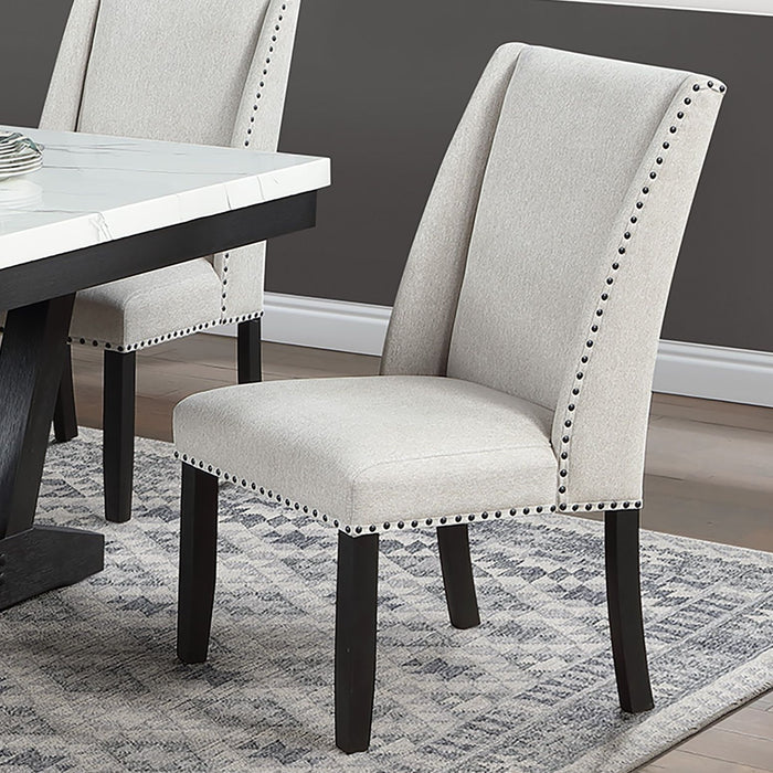 Upholstered Wingback Dining Chairs With Nailhead Trim (Set of 2) - Antique Black Home Essentials