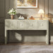 Geometric Carved Console Table With 3 Soft Close Drawers Noble House