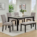 6 Piece Dining Table Set With Bench And Chairs Home Essentials