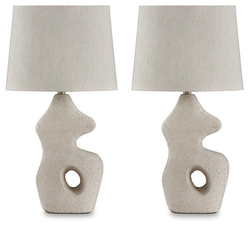 Chadrich - Paper Table Lamp (Set of 2) - Antique Beige Signature Design by Ashley®