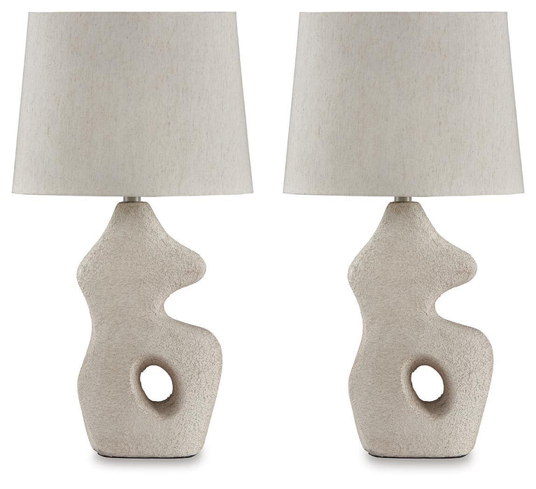 Chadrich - Paper Table Lamp (Set of 2) - Antique Beige Signature Design by Ashley®