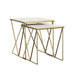 Sinclair - 2 Piece Nesting Table Set With Iron And Luxurious Marble Surface - White / Gold Furniture Max
