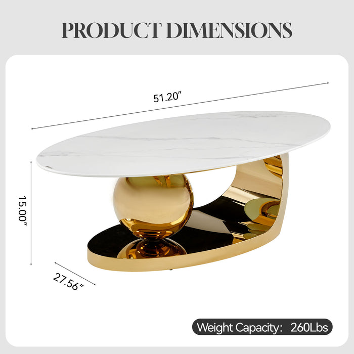 Oval Coffee Table With Geometric Precision Home Essentials