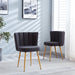 Modern Dining Chair (Set of 2) With Iron Tube Wood Color Legs, Shorthair Cushions And Comfortable Backrest, Suitable For Dining Room, Living Room, Cafe, Simple Structure Home Essentials