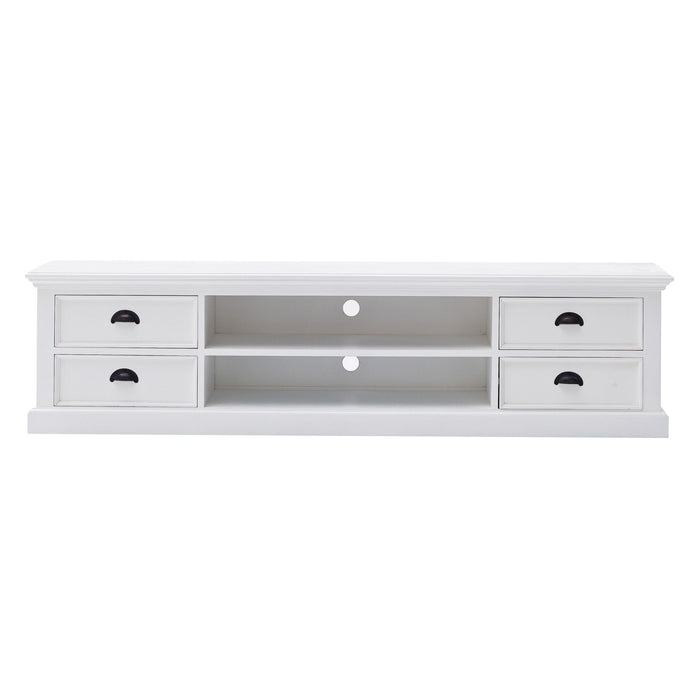 Classic Entertainment Unit With Four Drawers - White