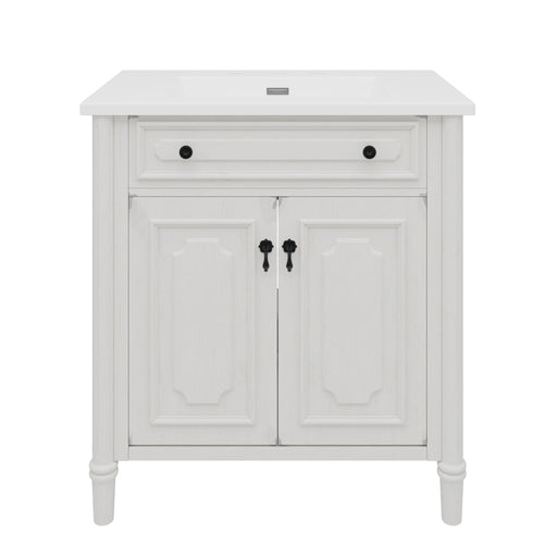 Vintage Bathroom Vanity With Sink, Rustic Cabinet With Soft Close Doors Noble House