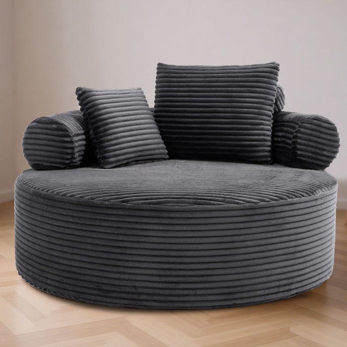 Round Sofa Bed With 3 Pillows For Living Room