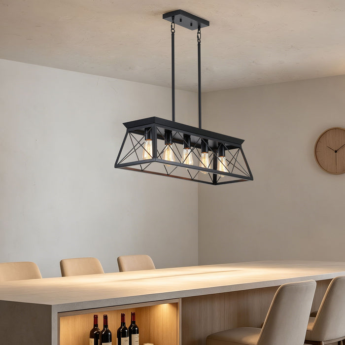 Chandelier Pendant Light For Dining Room Kitchen, 5 Light Fixture With Adjustable Height Daily Nest