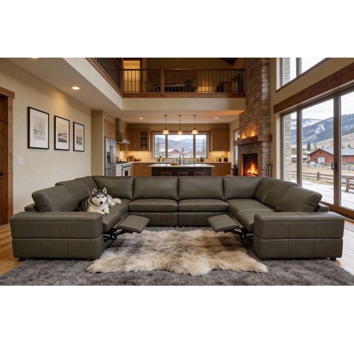 Upholstered Large Arms Sectional With Recliner Seats Home Essentials