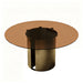 Round Dining Table With Glass Top, Kitchen And Living Room Furniture - Brown Home Essentials
