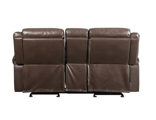 Lydia - Motion Loveseat With USB & Console - Brown Leather Aire ACME