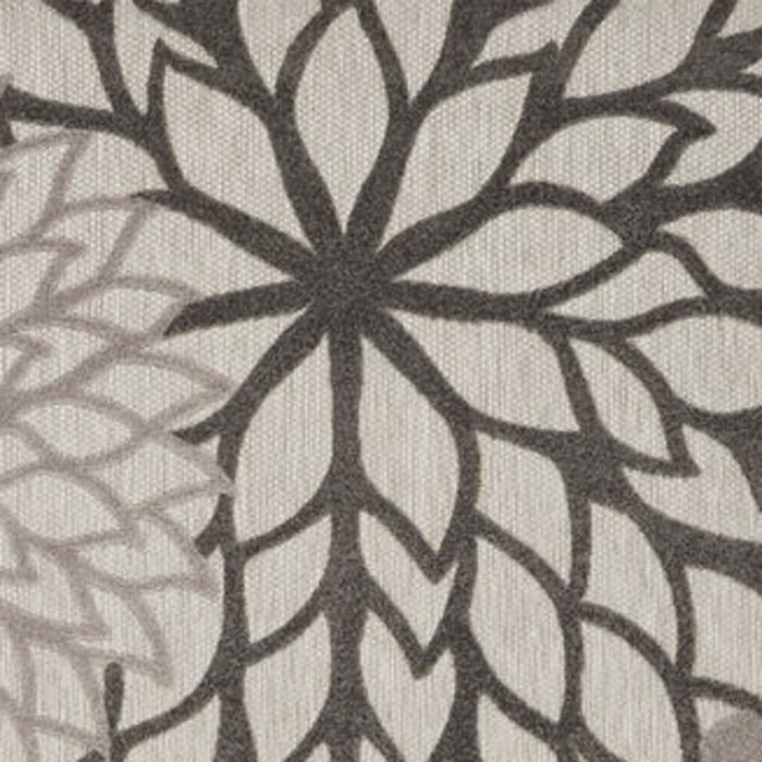 10' X 13' Floral Non Skid Indoor / Outdoor Area Rug - Silver Gray