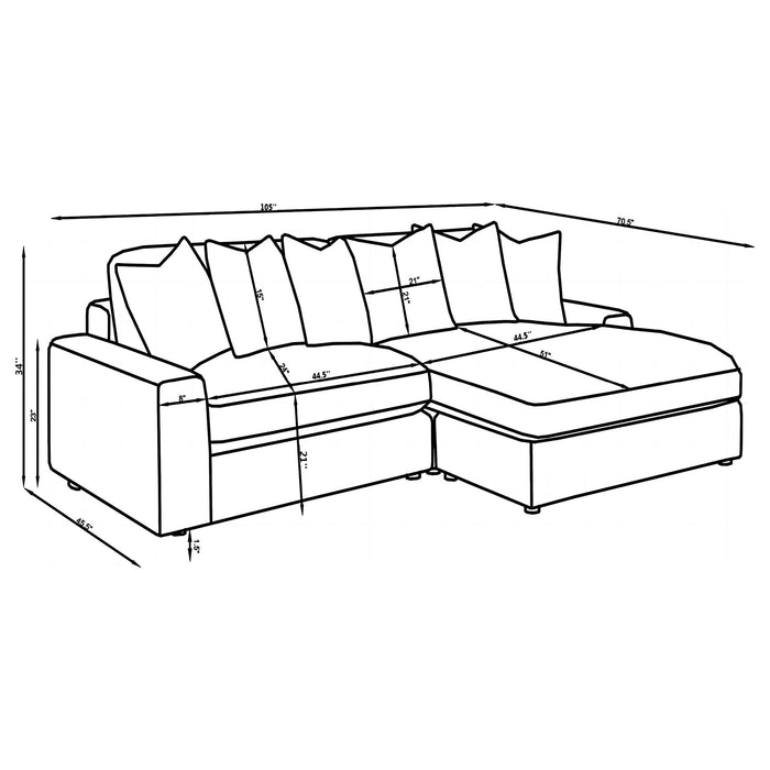 Marcus - Fog Track Arms Reversible Sectional With Pillows - Fog Furniture Max