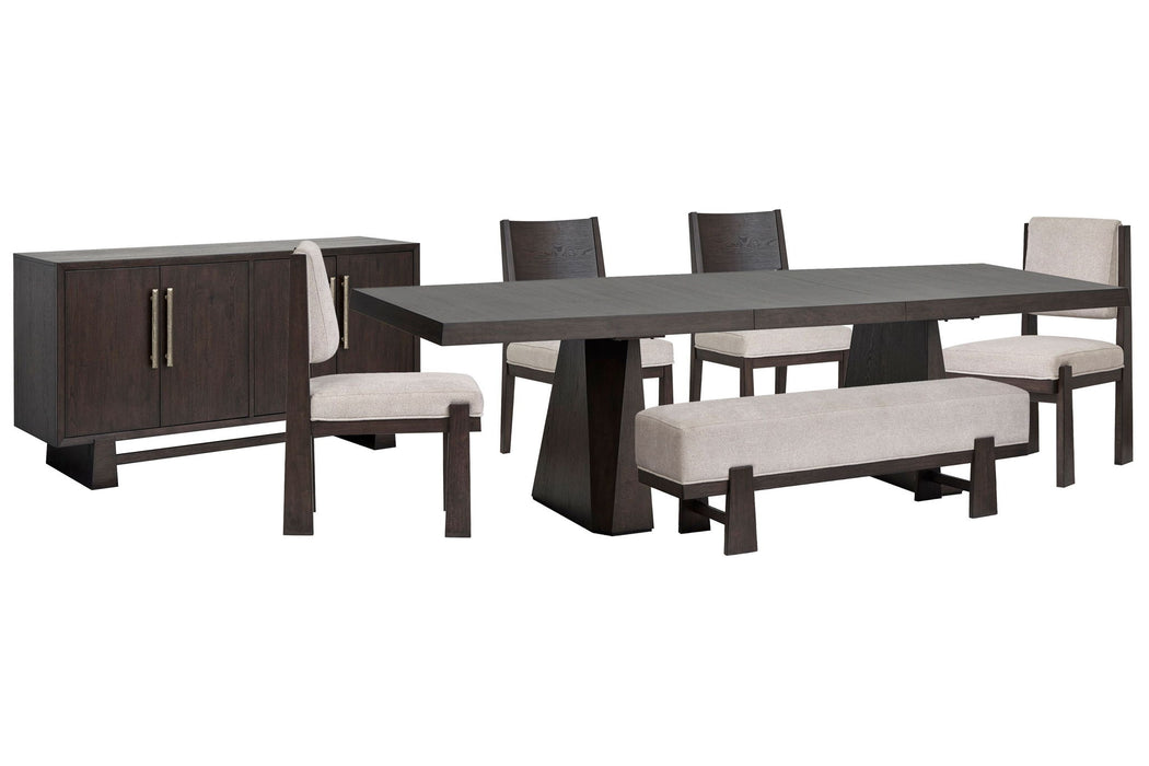 Tauren - 7 Piece Extendable Double Pedestal Dining Table Set Magnussen Furniture