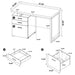 3 Drawer Reversible Office Desk Furniture Max