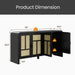 Sideboard Buffet Cabinet With 4 Doors & Adjustable Shelves - Black Home Essentials