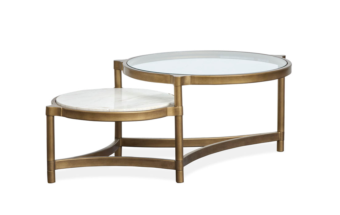 Cassidy - Shaped Cocktail Table - Aged Brass And Volakas Classic Magnussen Furniture