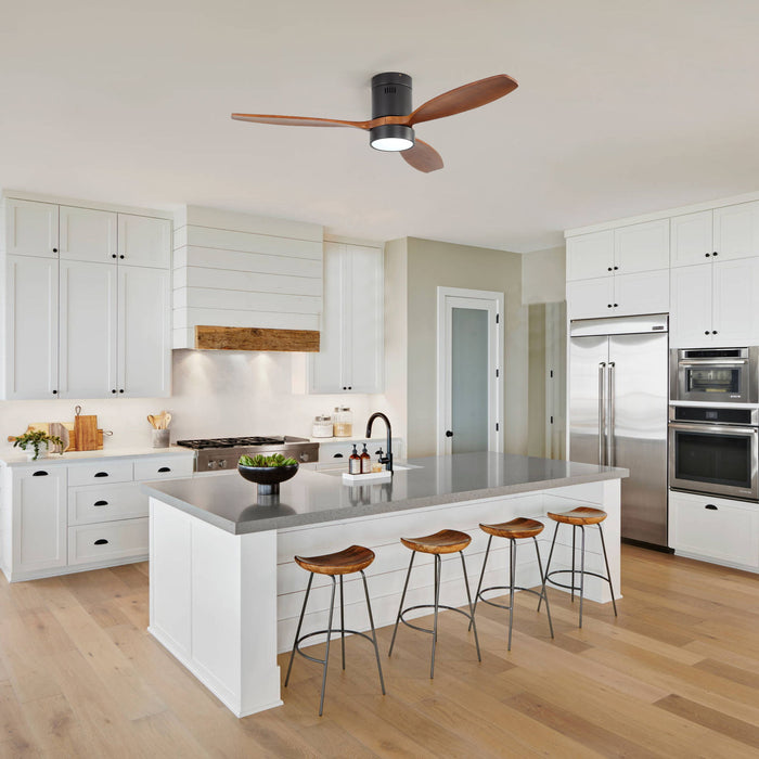 52" Reversible Ceiling Fan With Dimmable Light And Remote Control, DC Motor, Memory Function - Matte Black Daily Nest