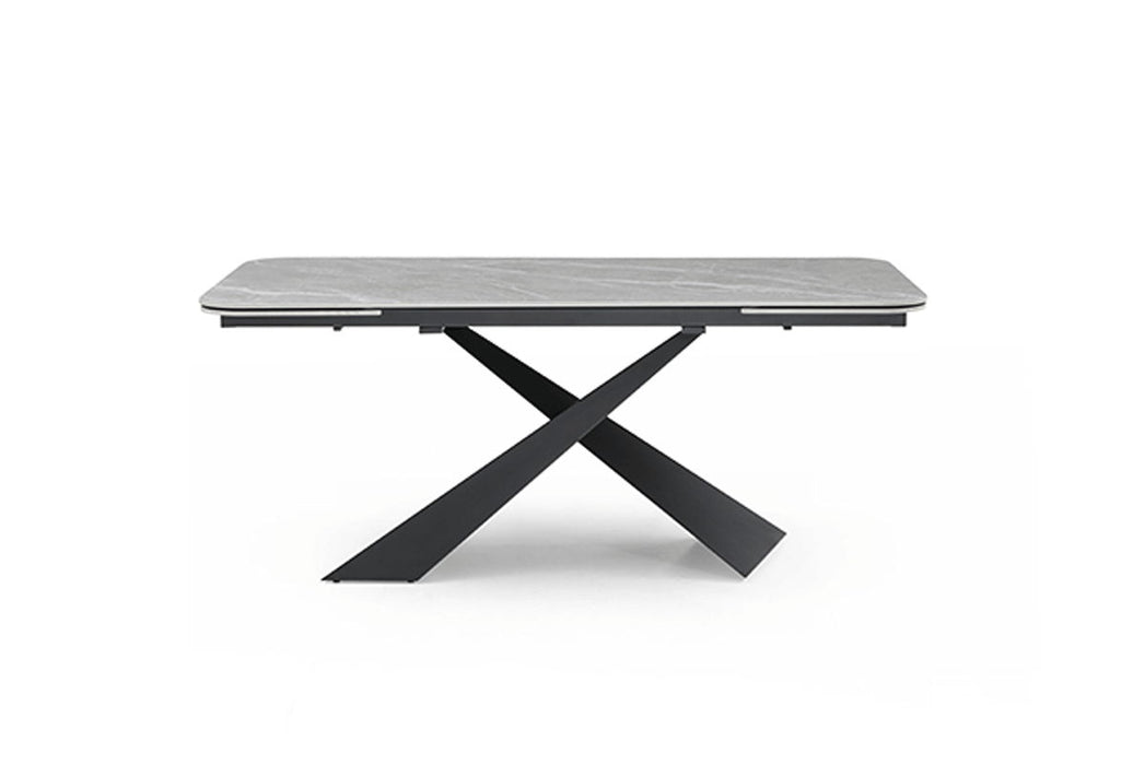 9422 - Ceramic & Metal Dining Table - Gray / Black Extravaganza Collection