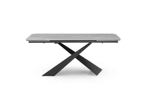 9422 - Ceramic & Metal Dining Table - Gray / Black Extravaganza Collection
