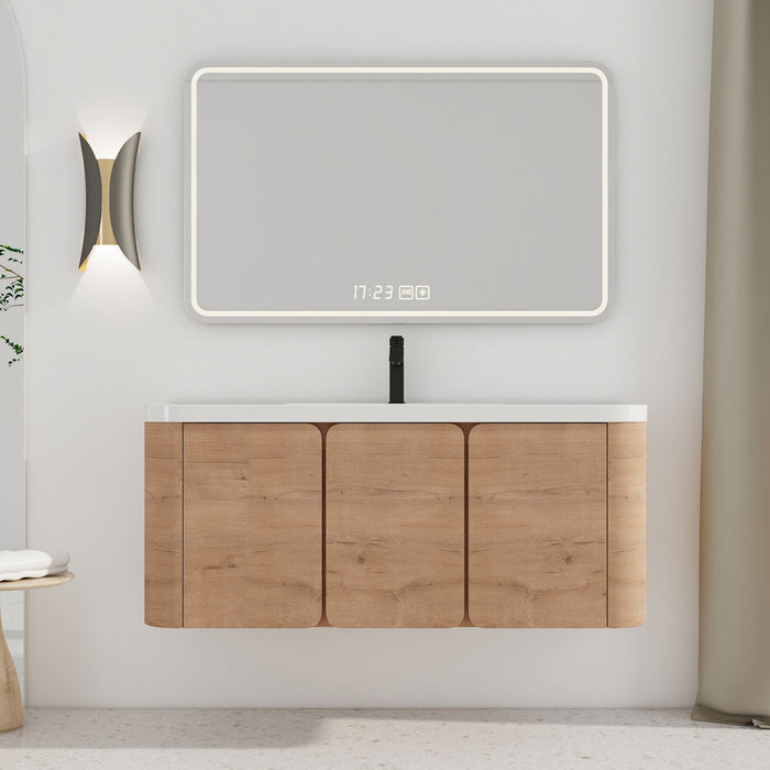 Wall Mounted Bathroom Vanity With Sink, 3 Soft Close Doors Home Essentials